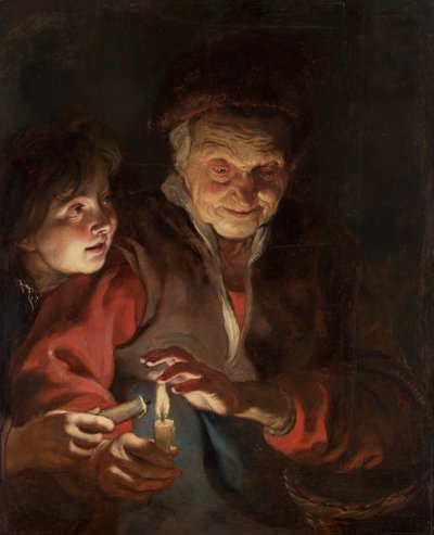 Vecchia donna e ragazzo con candele, c.1616-1617 da Peter Paul Rubens